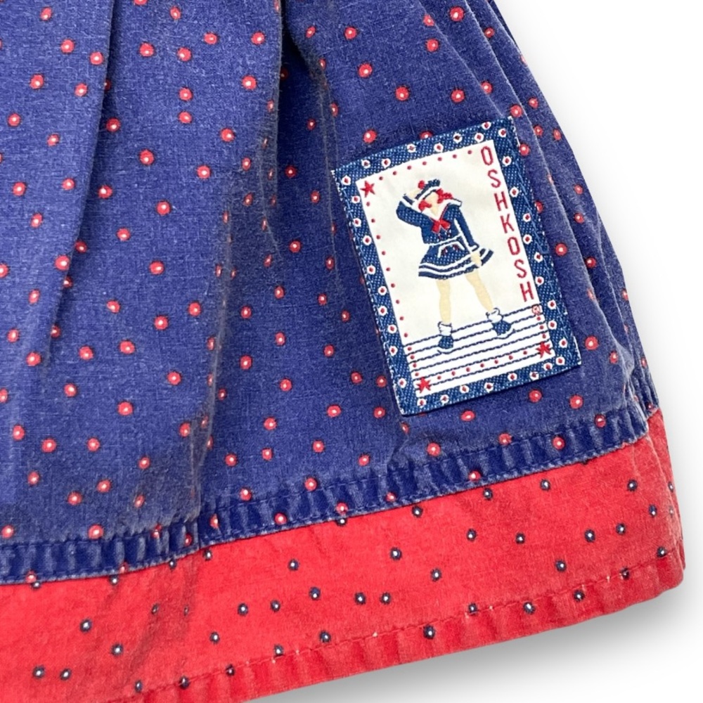 OshKosh B’Gosh Vintage Girls Nautical Wide Leg Polka Dot Pleated Shorts Blue 6X - Picture 3 of 6